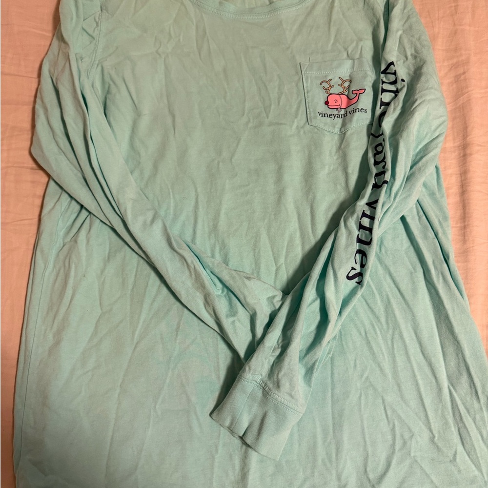 Vineyard Vines Aqua Long Sleeve Tee